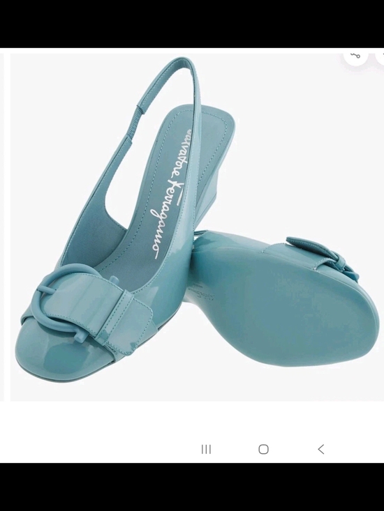 Salvatore Ferragamo Shoes - Salvatore Ferragamo Briget 9C Pump TURQUOI LeatherClassic Gancini HEEL Women NWB